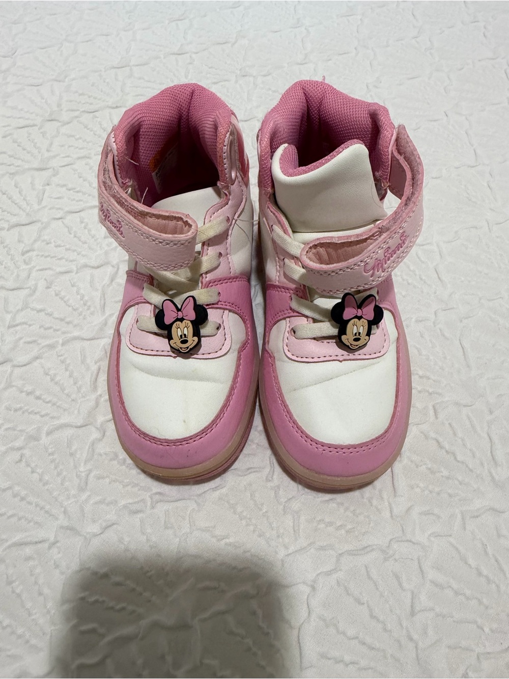 Kids Pink Minnie Mouse High-Top Sneakers